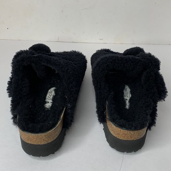 Birkenstock Arizona big buckle black shearling Papilio sandals NWT - Picture 7 of 11